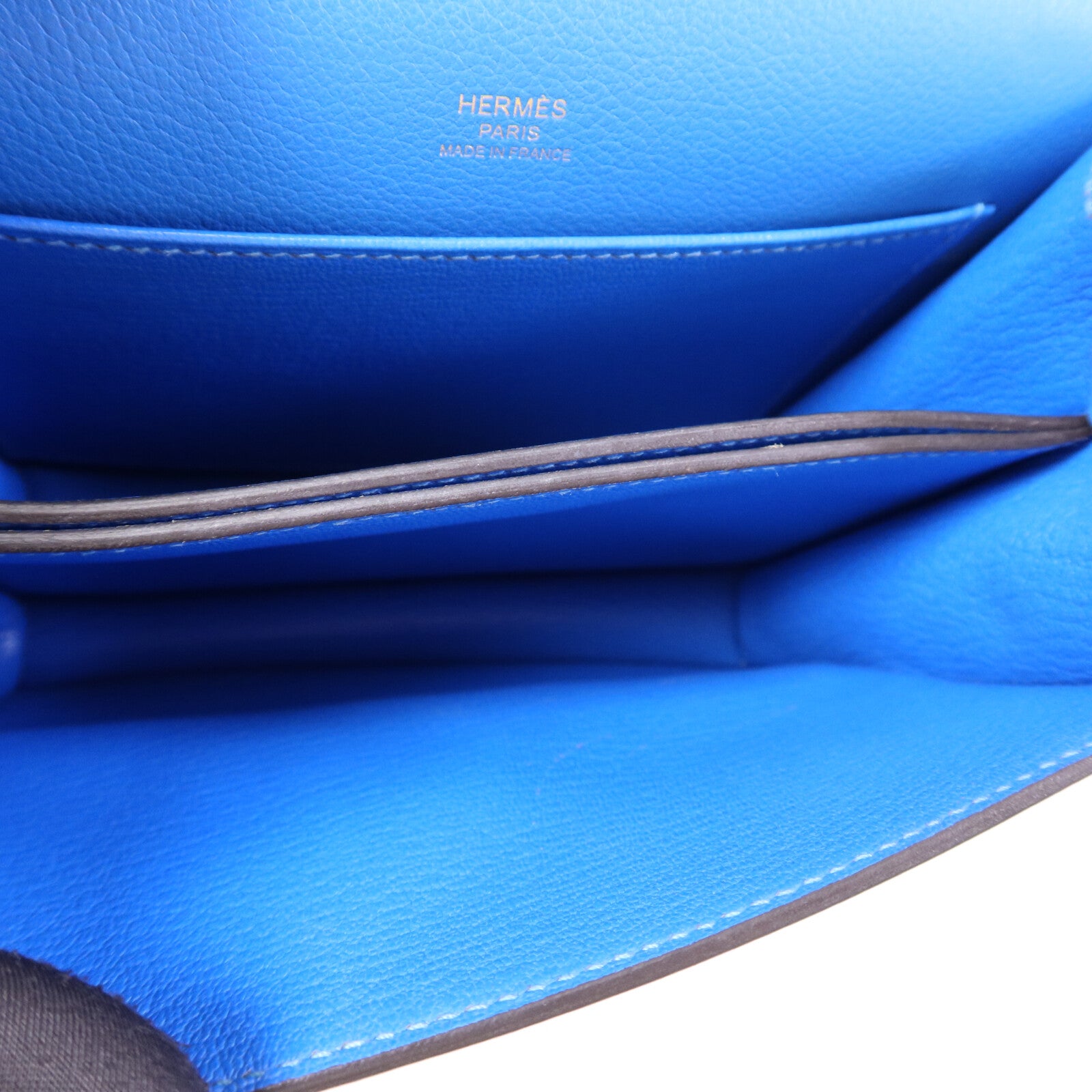 HERMES Evercolor皮革Mini Roulis金扣肩背袋Blue Zanzibar