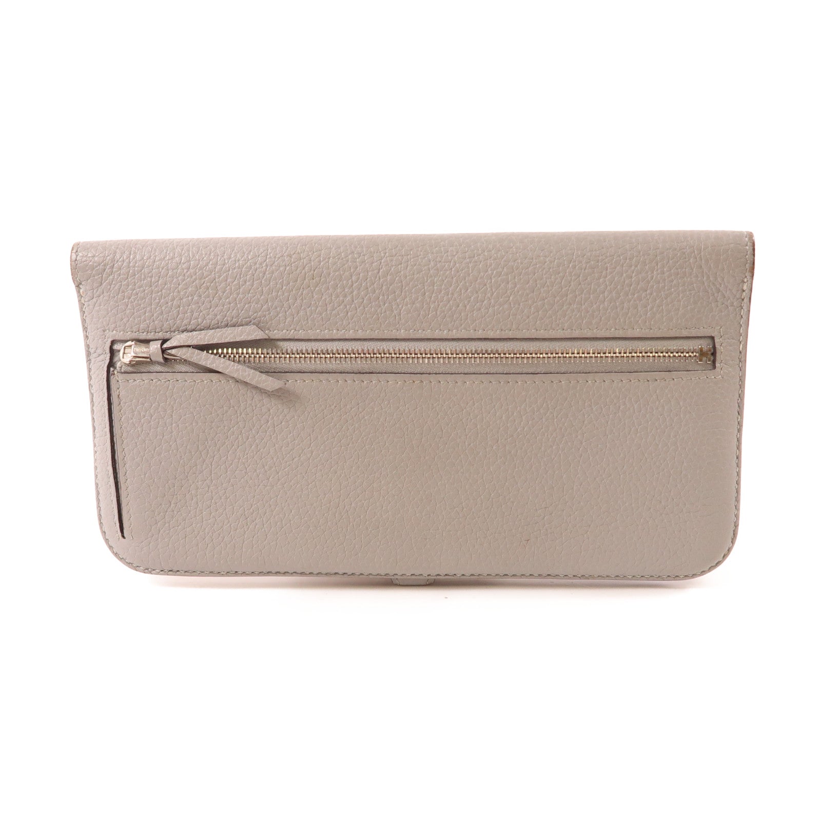 HERMES 【激減優惠】Togo皮革Dogon MM銀扣長錢包