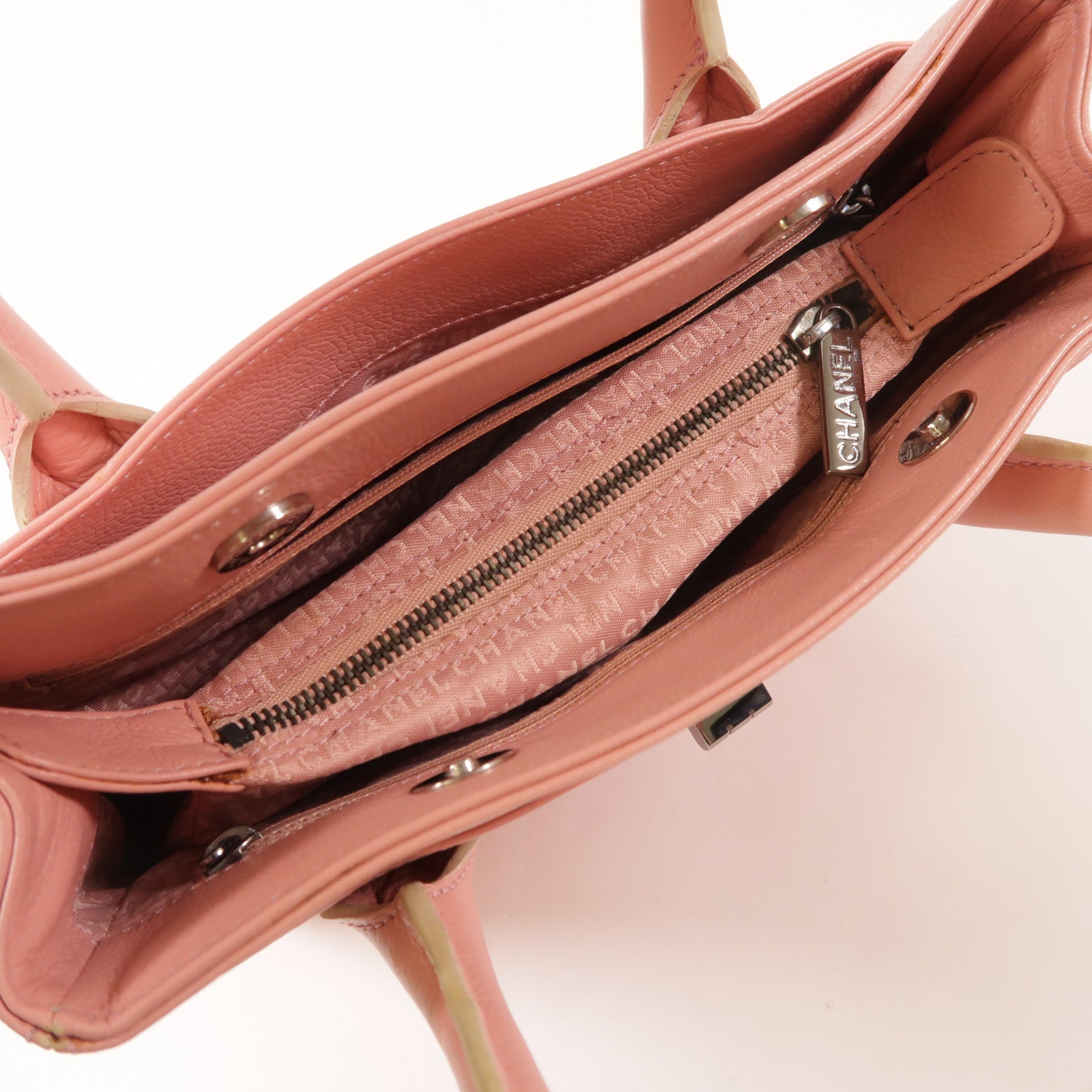 CHANEL CC SHW 2.55 Totebag Leather Pink