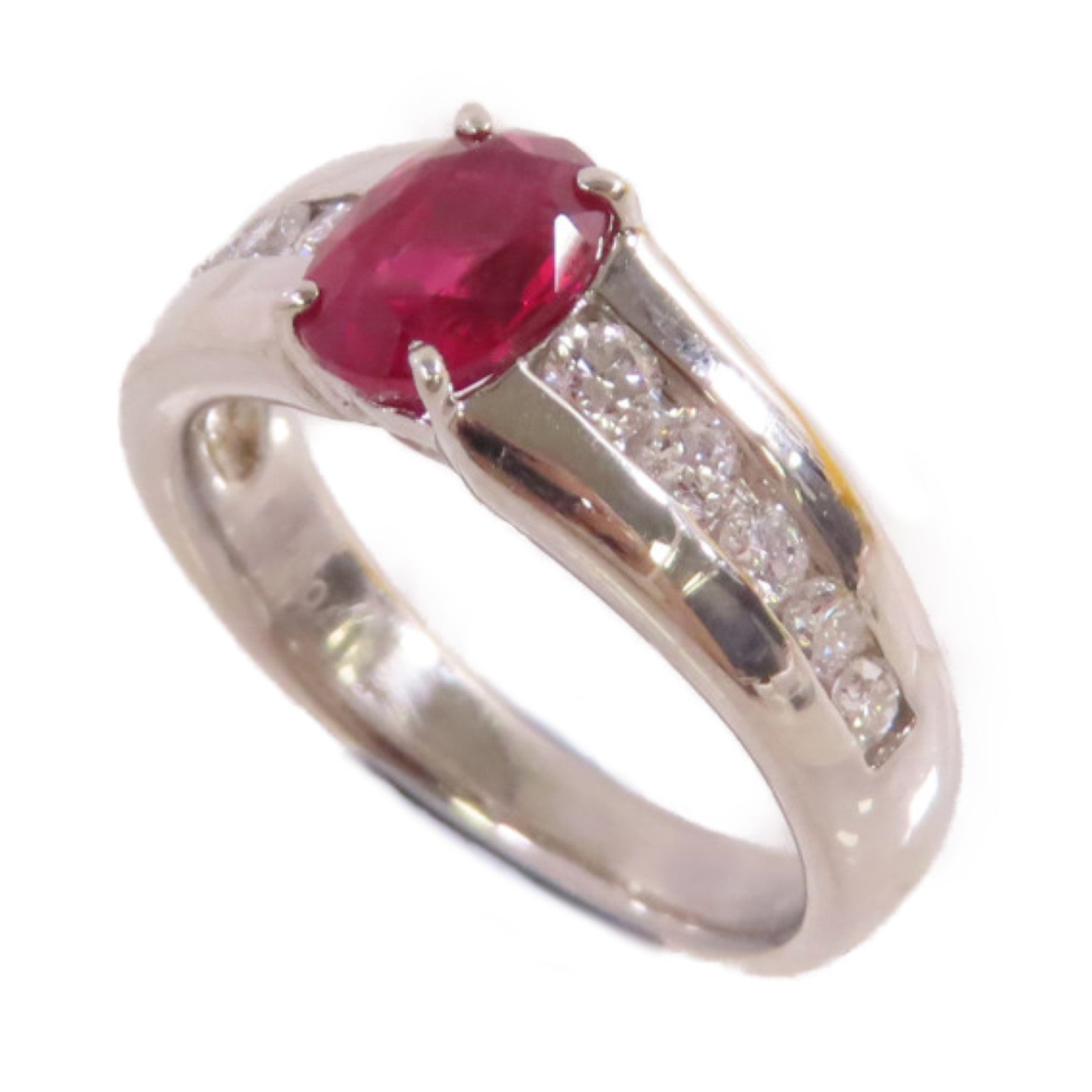 JEWELRY 【激減優惠】PT900鉑金/1.177ct紅寶石/0.35ct鑽石Ruby Diamond Ring戒指US#5.25