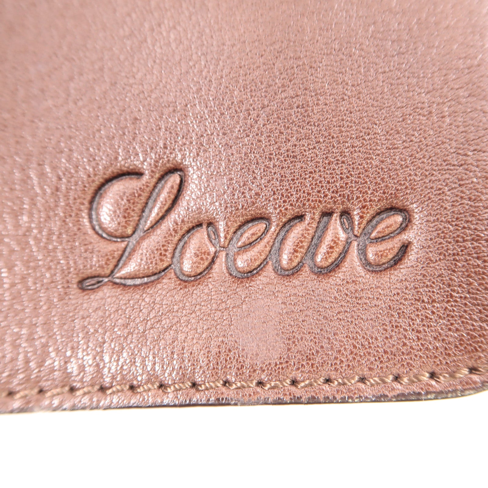 LOEWE 牛皮皮革Messenger Bag金扣斜挎包棕色