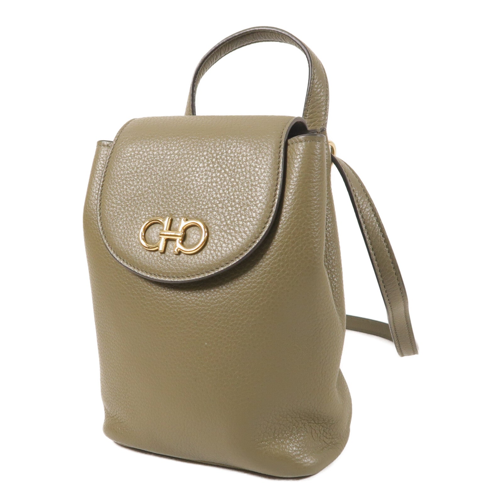 Salvatore Ferragamo 牛皮皮革Gancini金扣背包