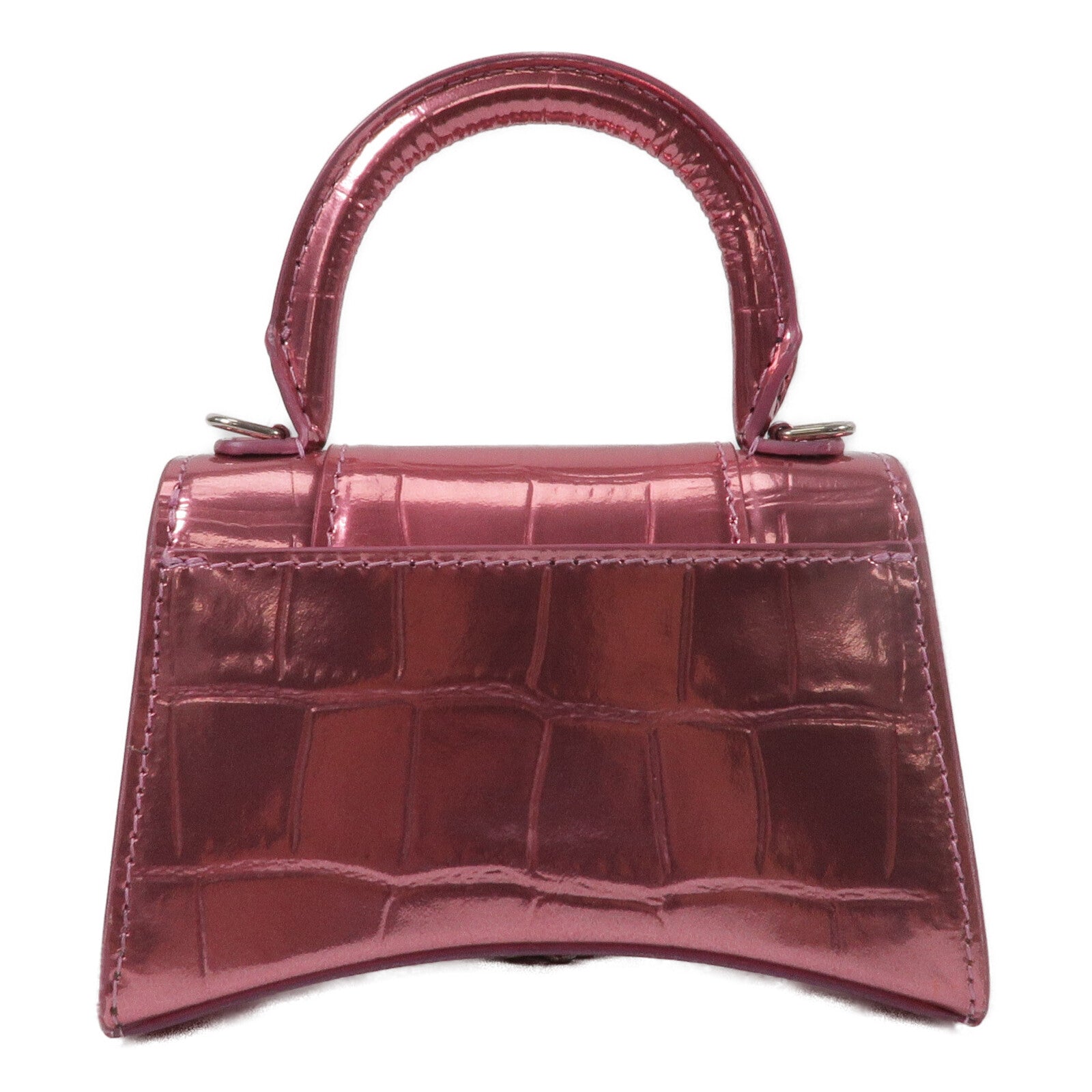 BALENCIAGA 牛皮皮革Hourglass Nano鏈帶手挽肩背兩用袋