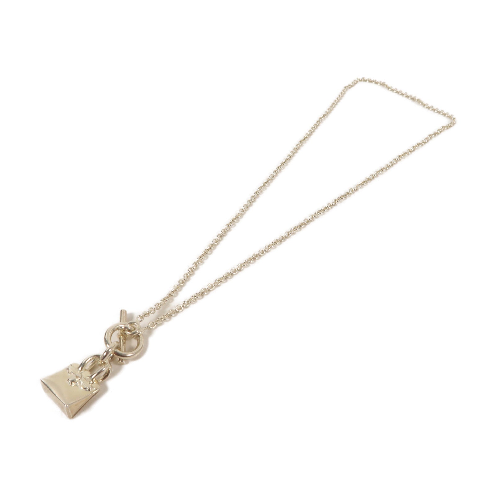 HERMES 925純銀Birkin Necklace項鍊銀色