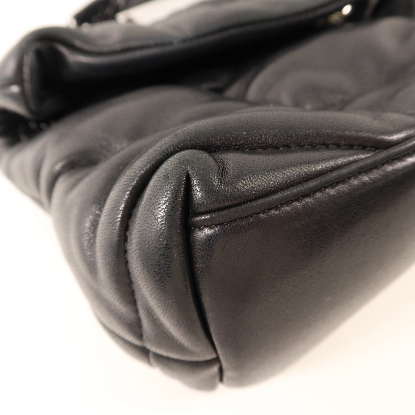 SAINT LAURENT 羊皮皮革Shoulder Bag銀扣手挽肩背兩用袋