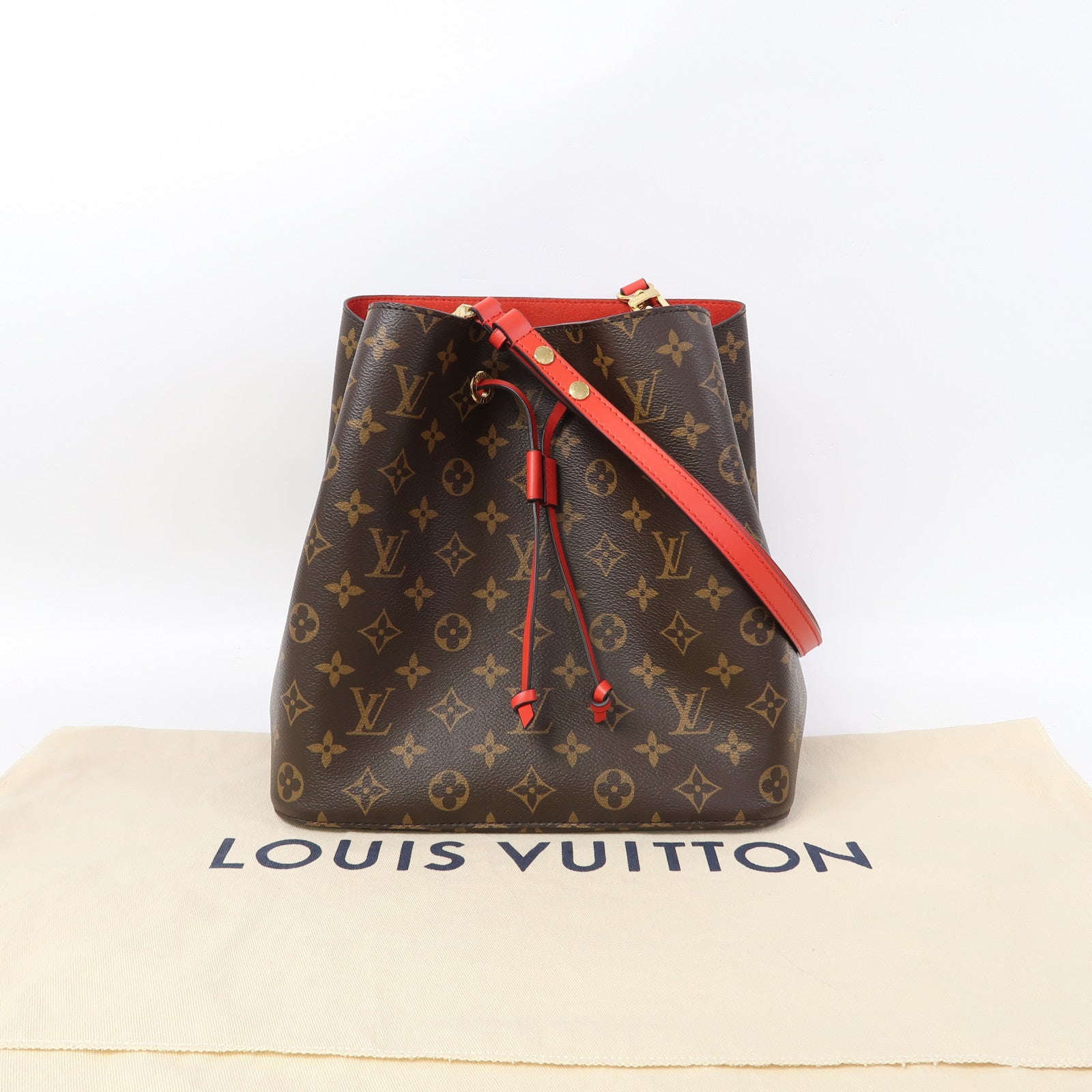 LOUIS VUITTON Monogram Neo Noe MM金扣肩背袋啡色
