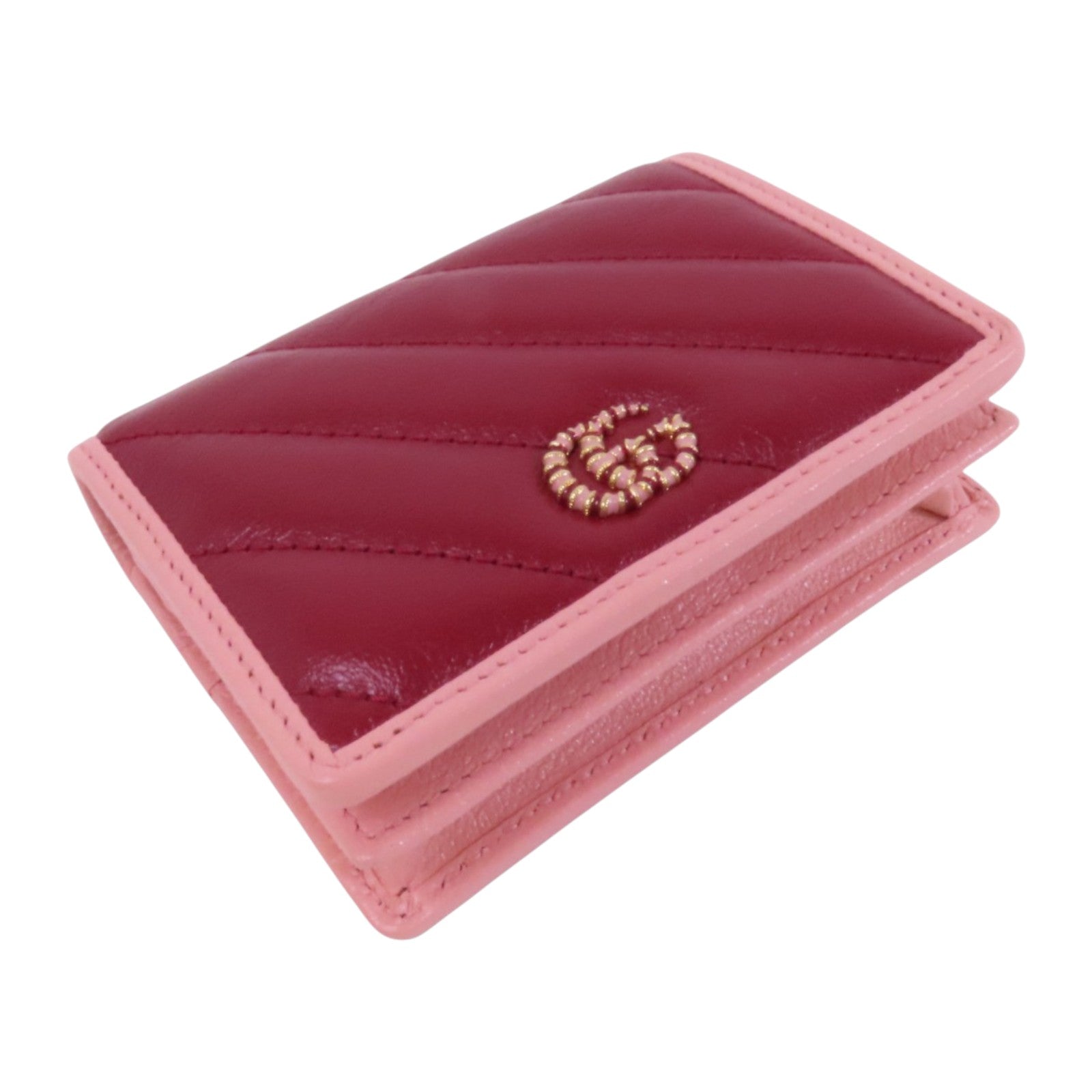 GUCCI 【激減優惠】牛皮皮革Fold Wallet金扣短錢包