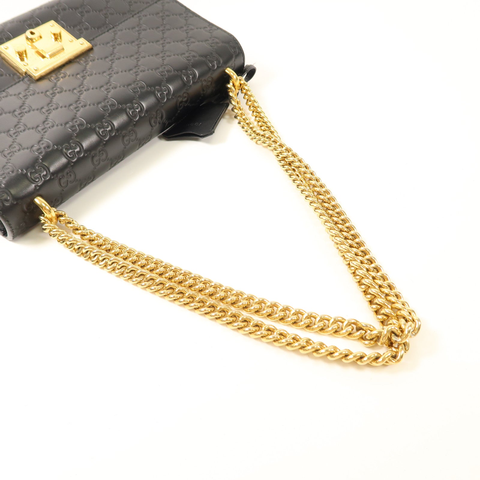 GUCCI 牛皮皮革Shoulder Bag金扣鏈帶肩背袋