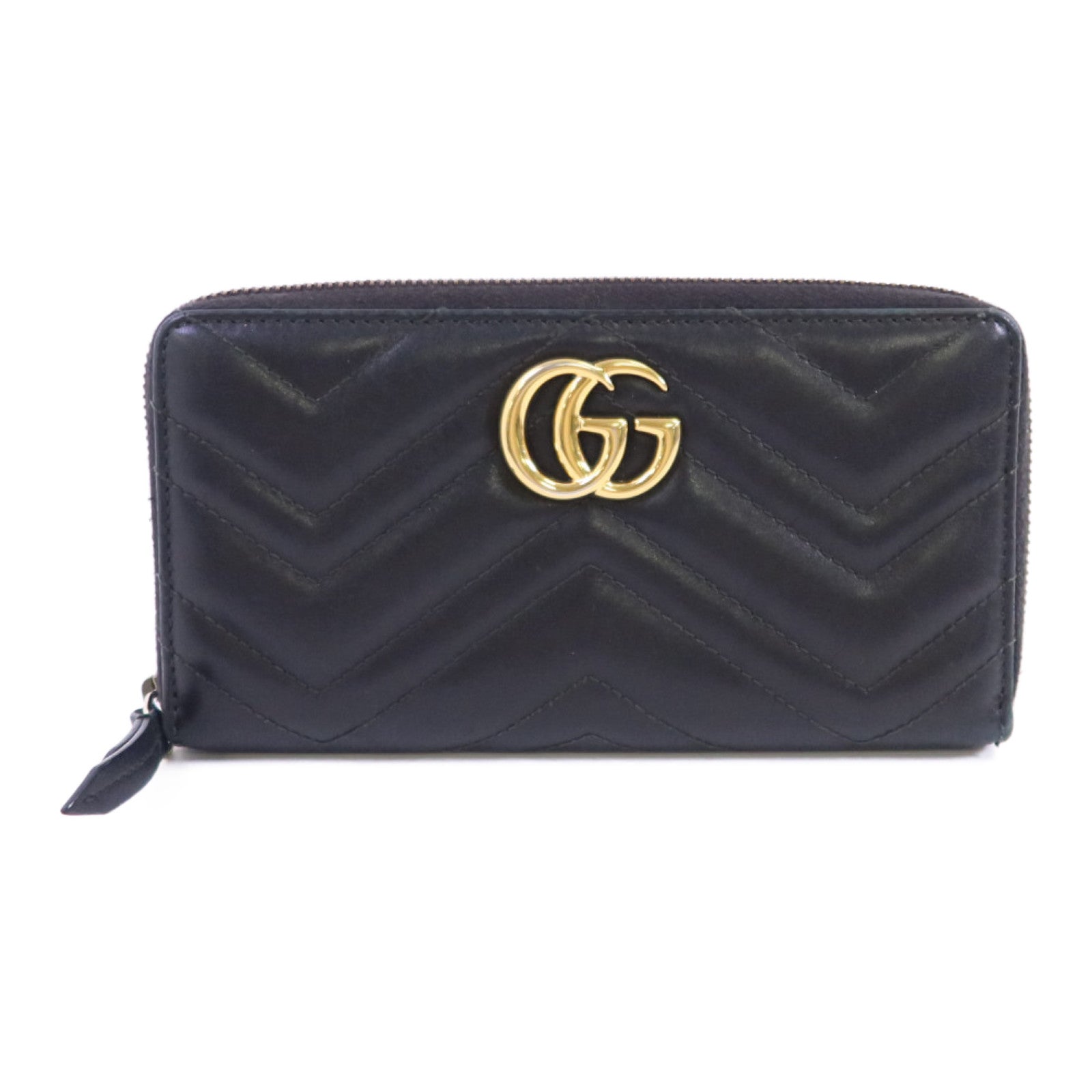 GUCCI 【激減優惠】牛皮皮革GG Marmont Long Wallet金扣拉鏈長錢包
