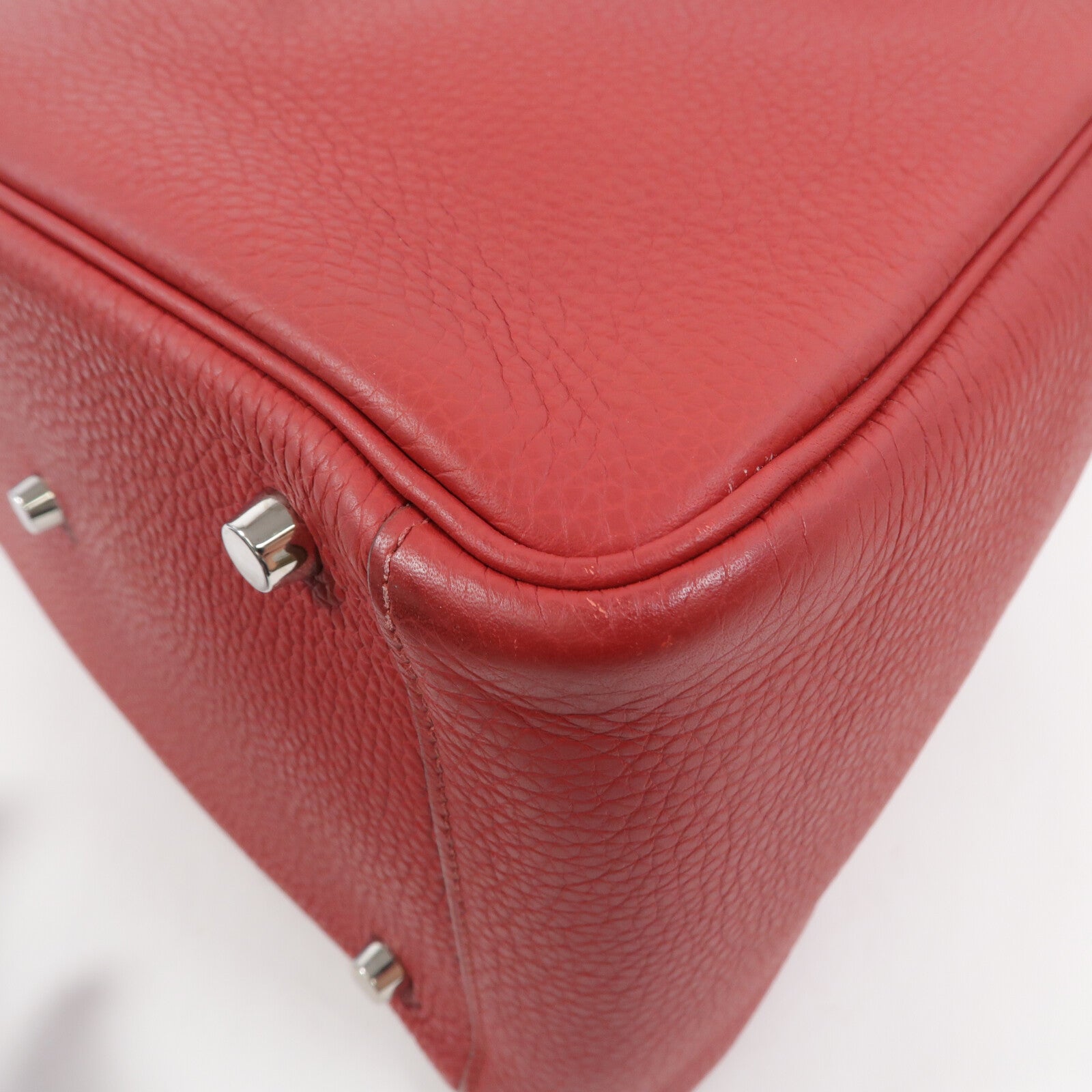 HERMES Togo皮革Lindy 30手挽肩背兩用袋Rouge Garance