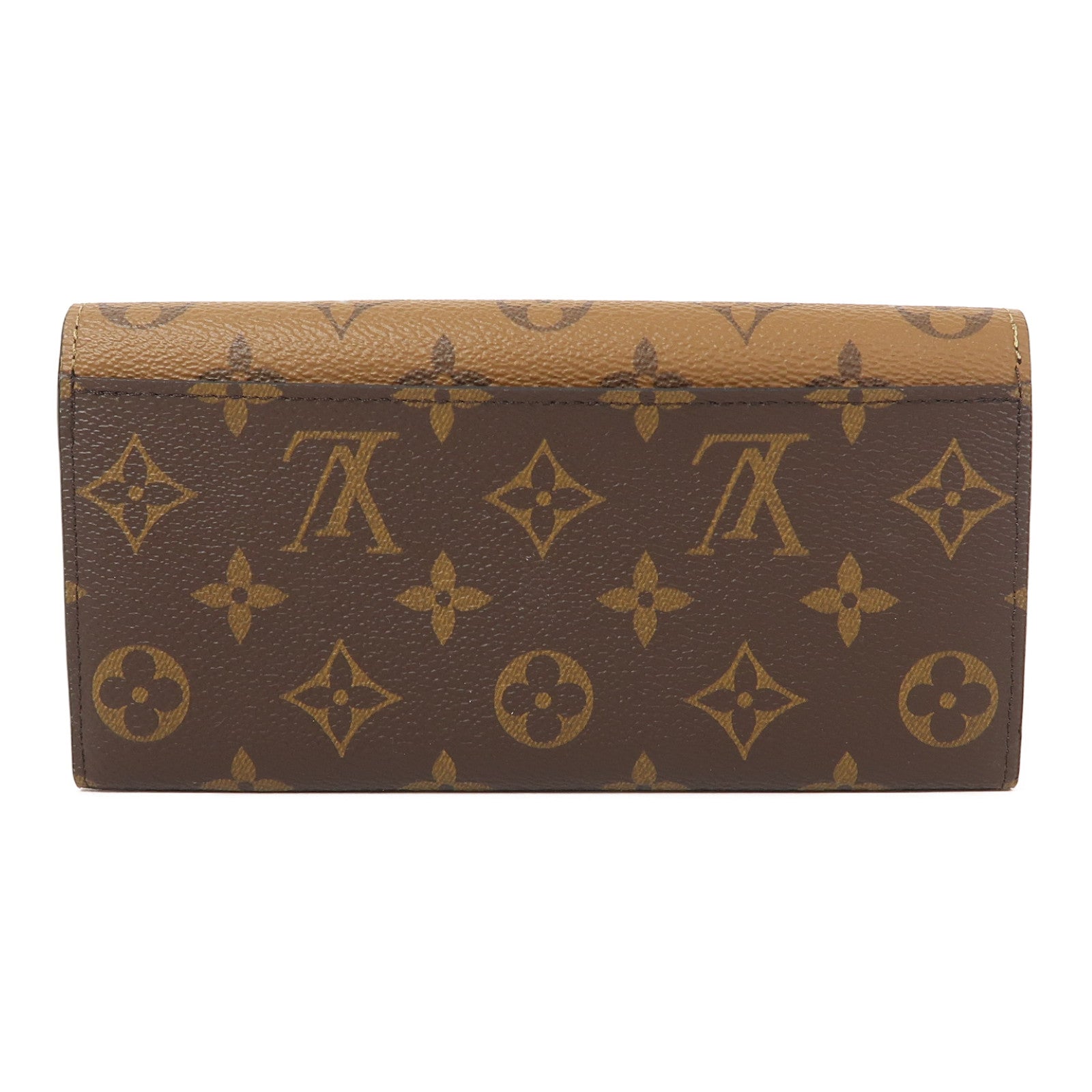 LOUIS VUITTON Monogram Emilie金扣長錢包啡色