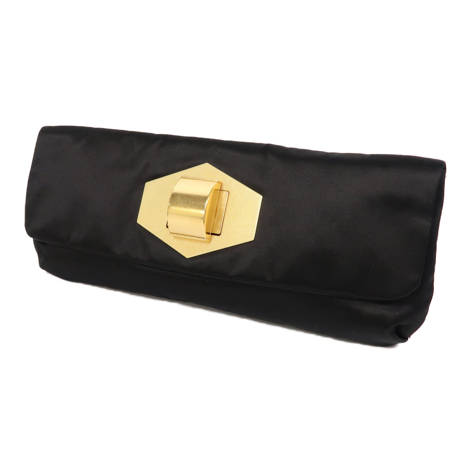 LANVIN 絲質Clutch Bag金扣手拿包黑色