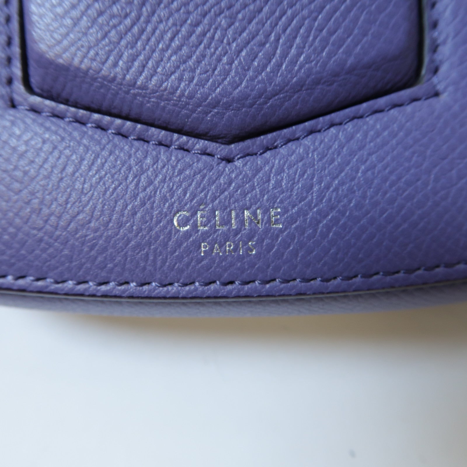 CELINE 牛皮皮革Shoulder Bag銀扣肩背袋紫色
