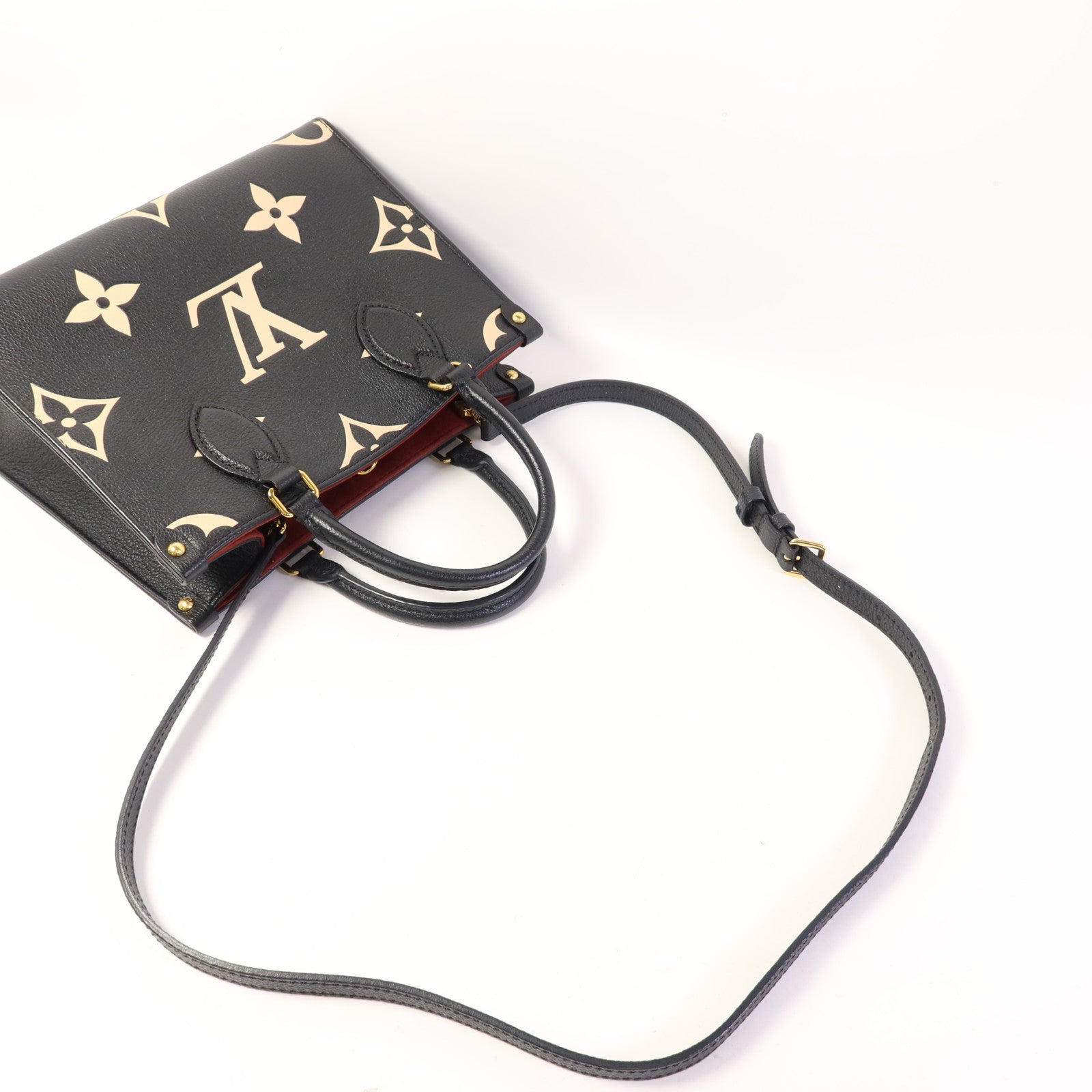 LOUIS VUITTON Monogram Empreinte On The Go PM金扣手挽肩背兩用袋