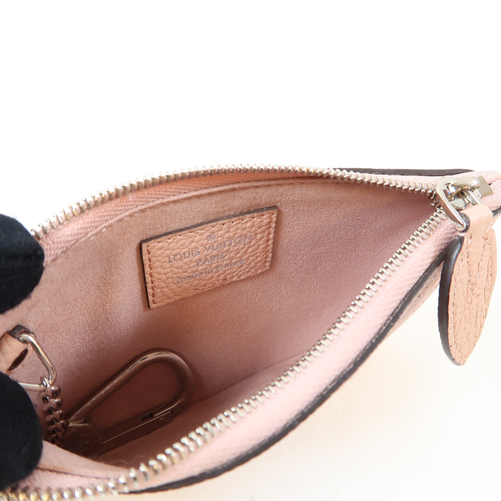 LOUIS VUITTON Monogram Mahina Key Pouch銀扣零錢包粉紅色