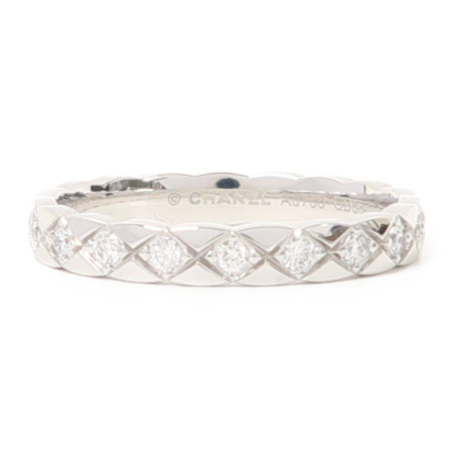 CHANEL 18K白金CoCo Crush Ring鑽石戒指#57/US#6