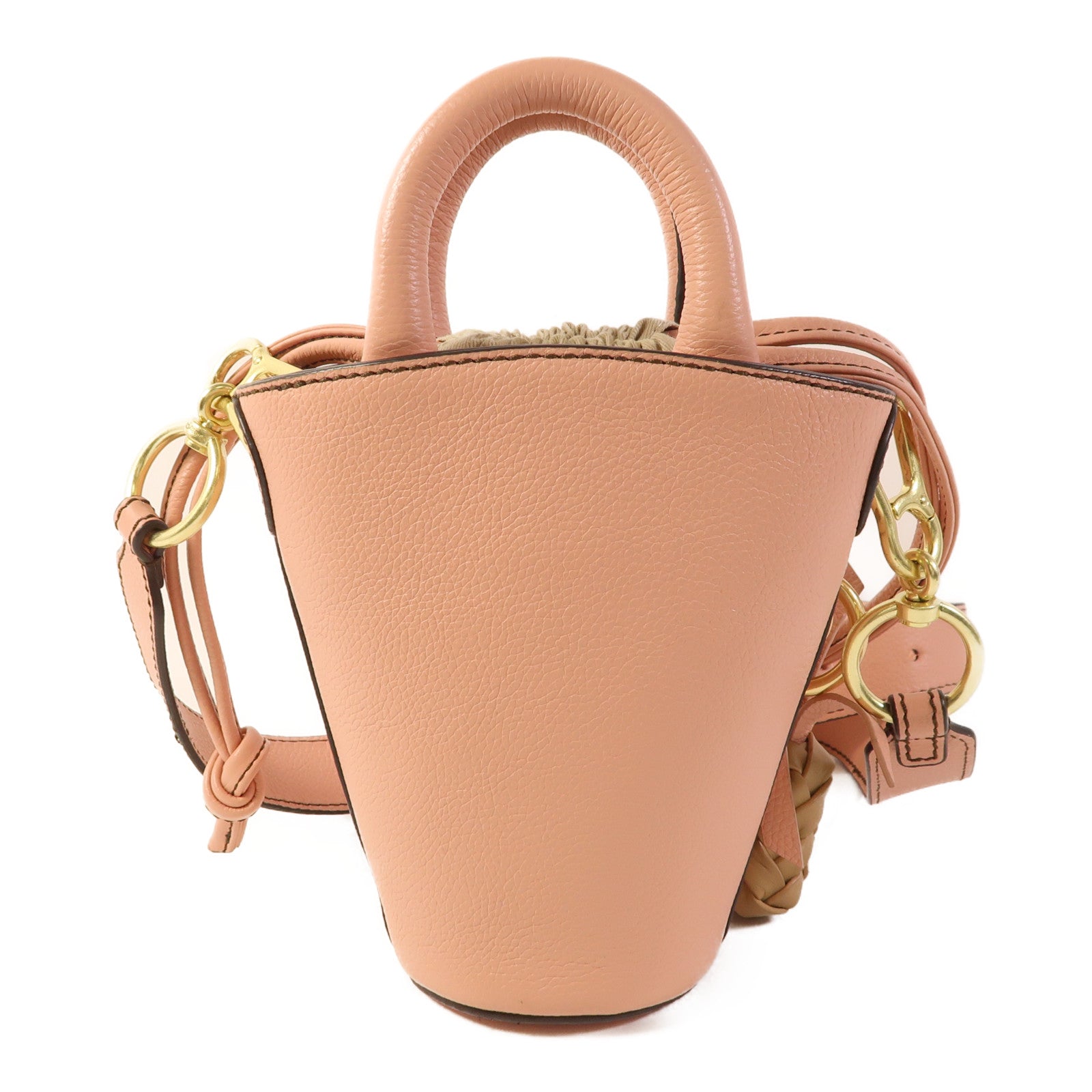 Chloe 牛皮皮革2 Way Shoulder金扣手挽肩背兩用袋