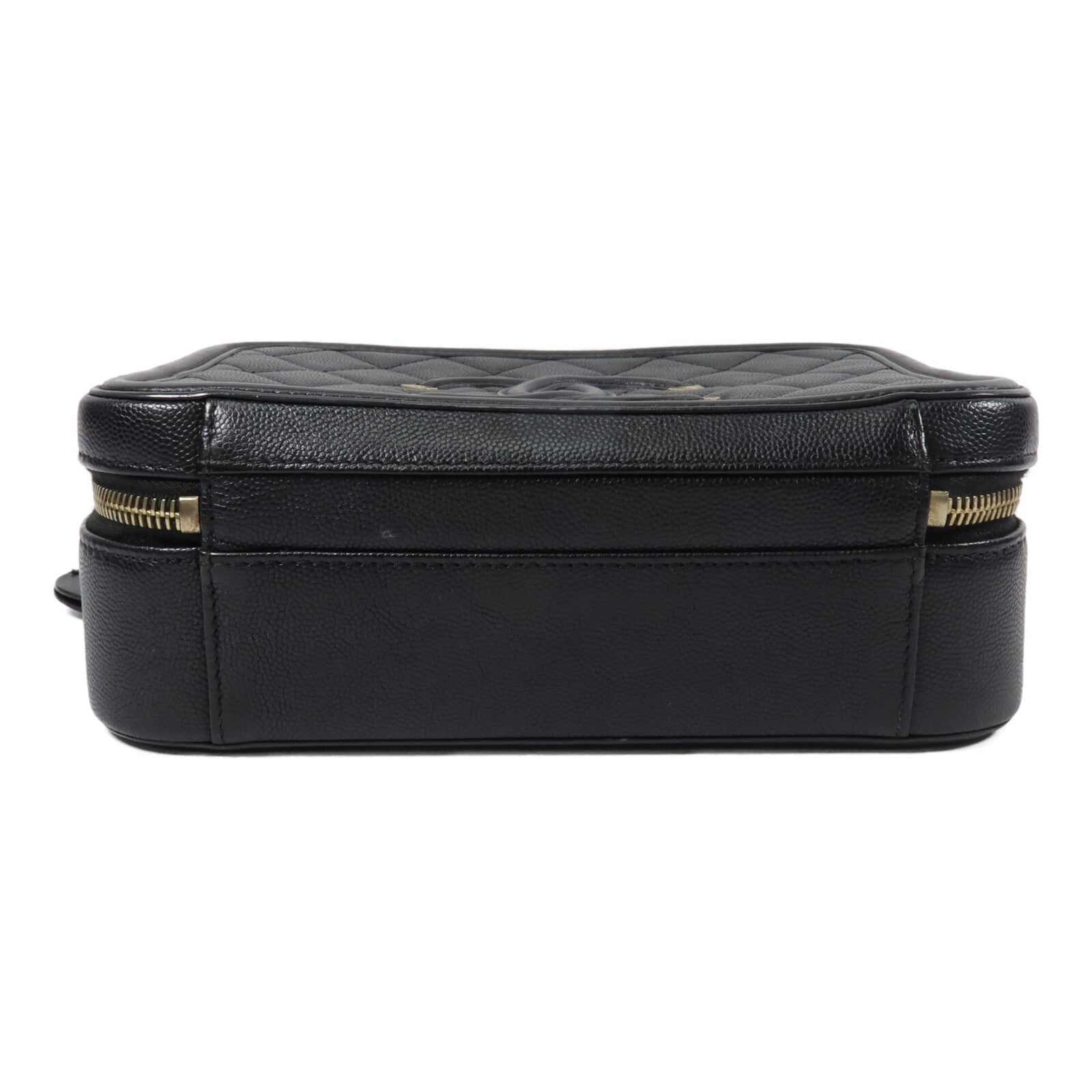 CHANEL 牛皮皮革CC Filigree Vanity Case Medium鏈帶肩背袋