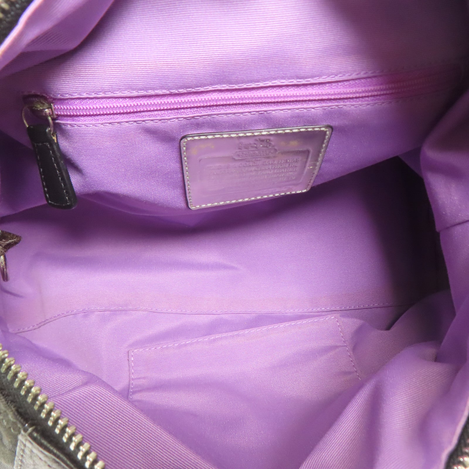 COACH 帆布Shoulder Bag銀扣手挽肩背兩用袋