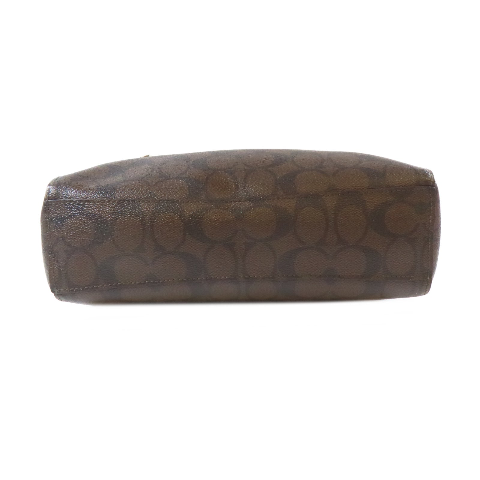 COACH 塗層帆布2 Way Shoulder金扣手挽肩背兩用袋啡色/紅色