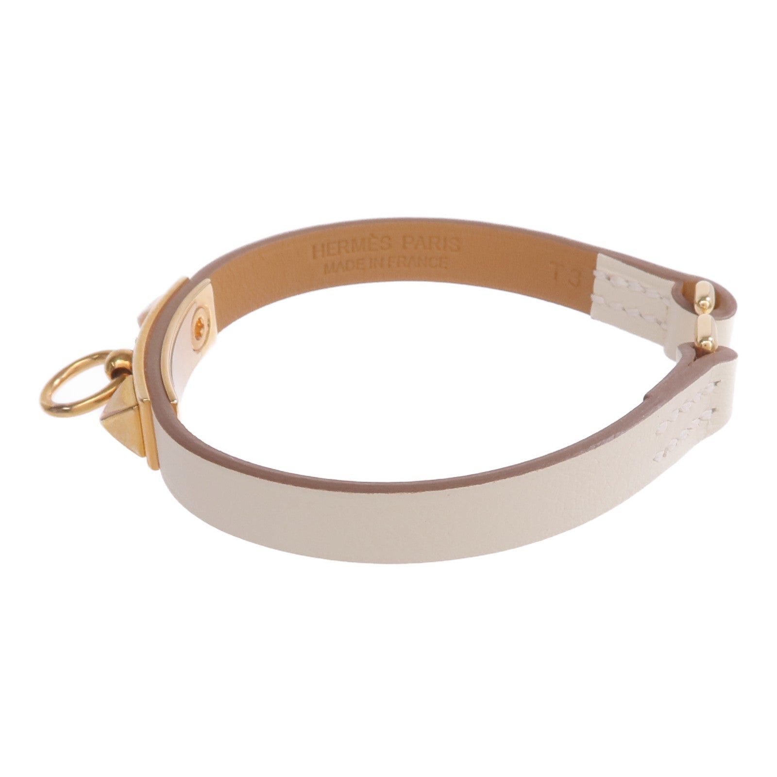 HERMES Swift皮革Rivale Mini Bracelet金扣手帶Nata