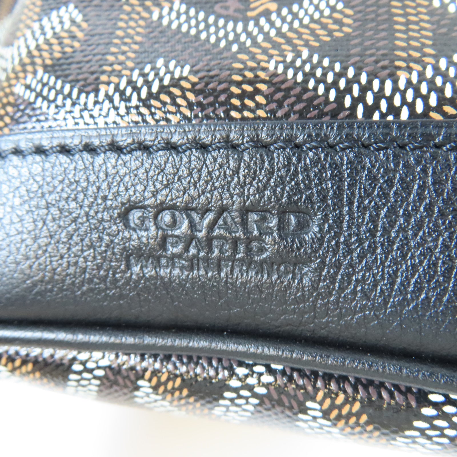 GOYARD 塗層帆布/牛皮皮革Petit Flot Bucket銀扣肩背袋黑色