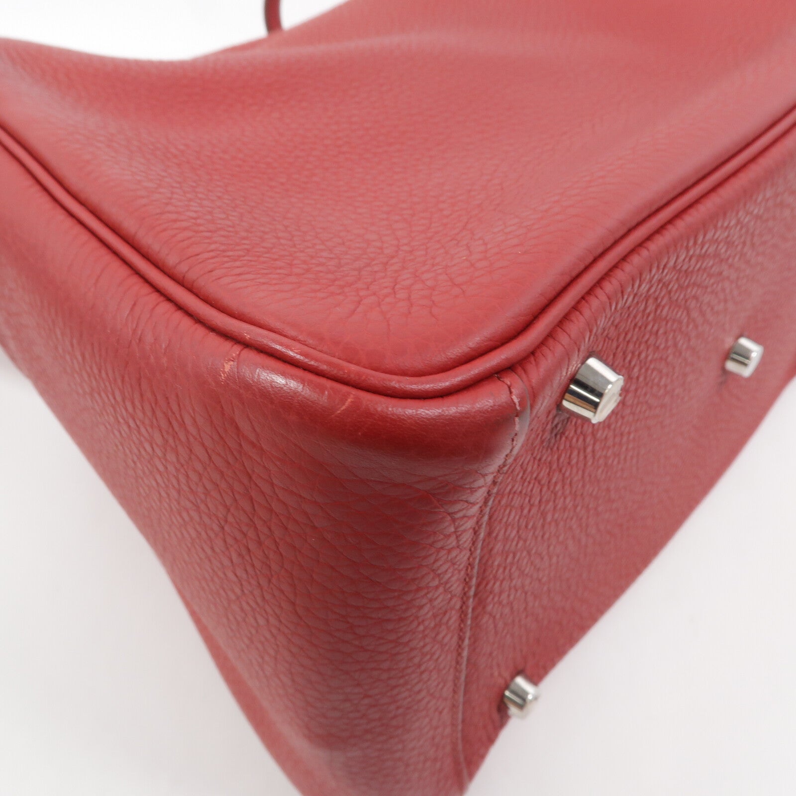 HERMES Togo皮革Lindy 30手挽肩背兩用袋Rouge Garance