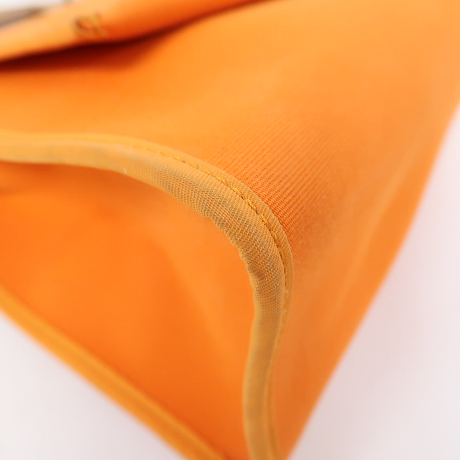 HERMES 【清倉大減價】帆布Herbag PM銀扣手挽肩背兩用袋橙色