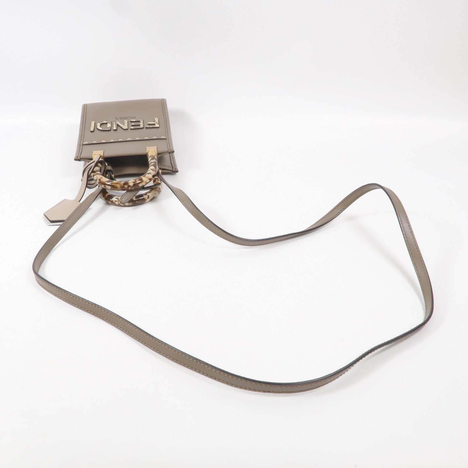 FENDI 牛皮皮革Mini Sunshine Shopper手挽肩背兩用袋