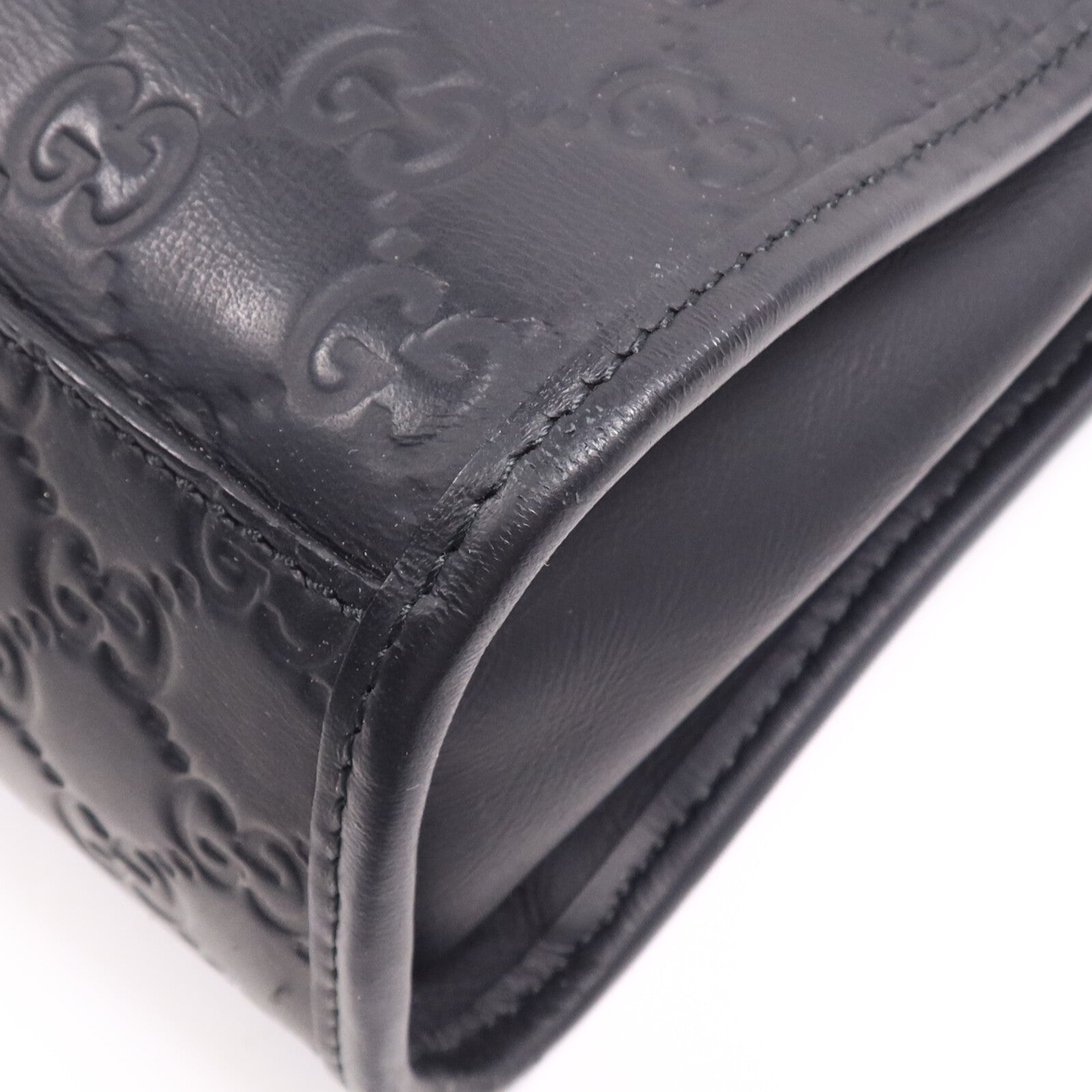 GUCCI 牛皮皮革Hand Bag銀扣手挽袋