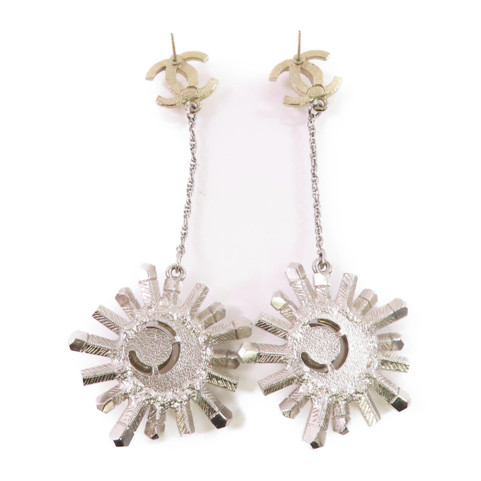 CHANEL 金屬/水鑽Rhinestones CC Earrings耳環金色/銀色