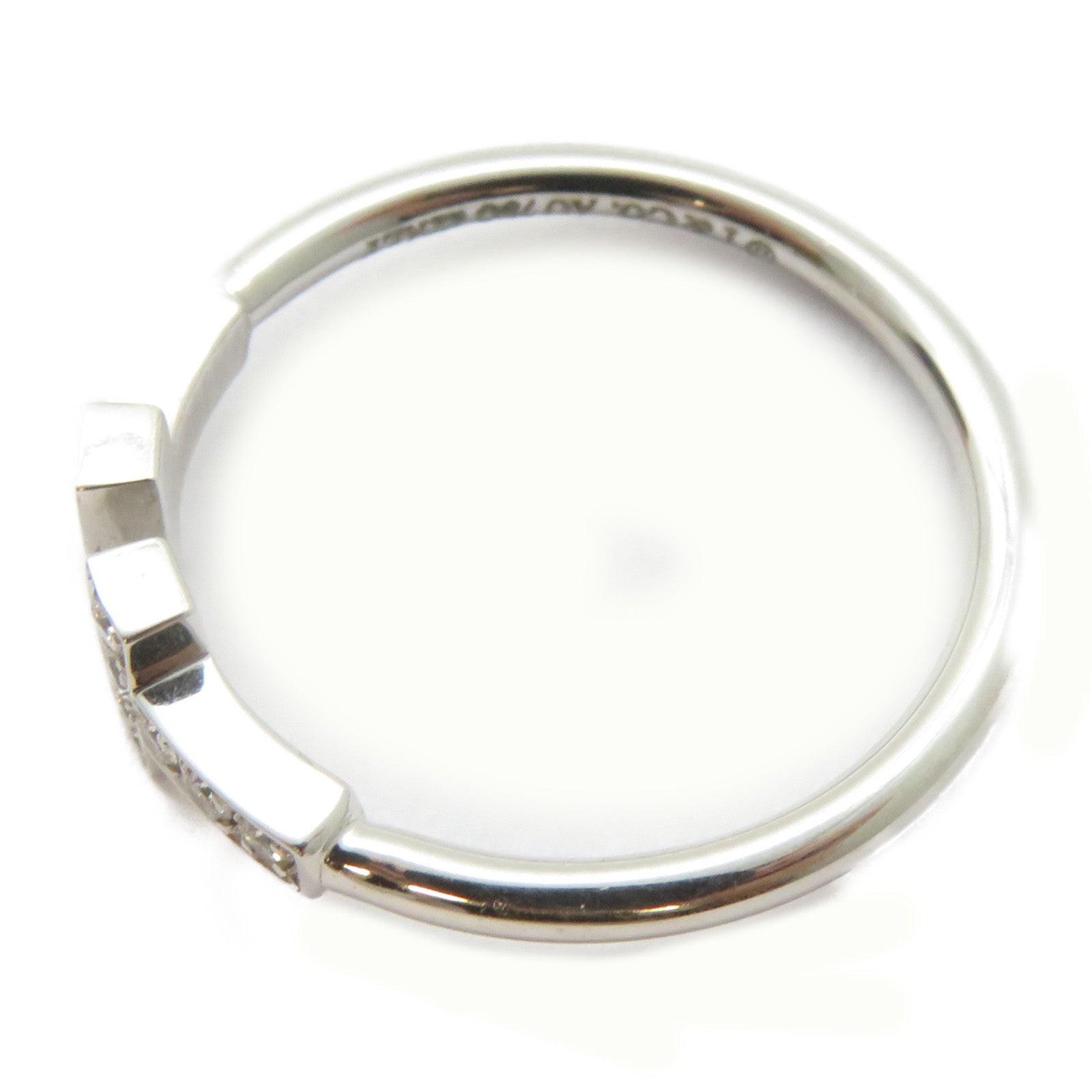 TIFFANY＆CO 18K白金T Wire Diamond Ring鑽石戒指US#7.25