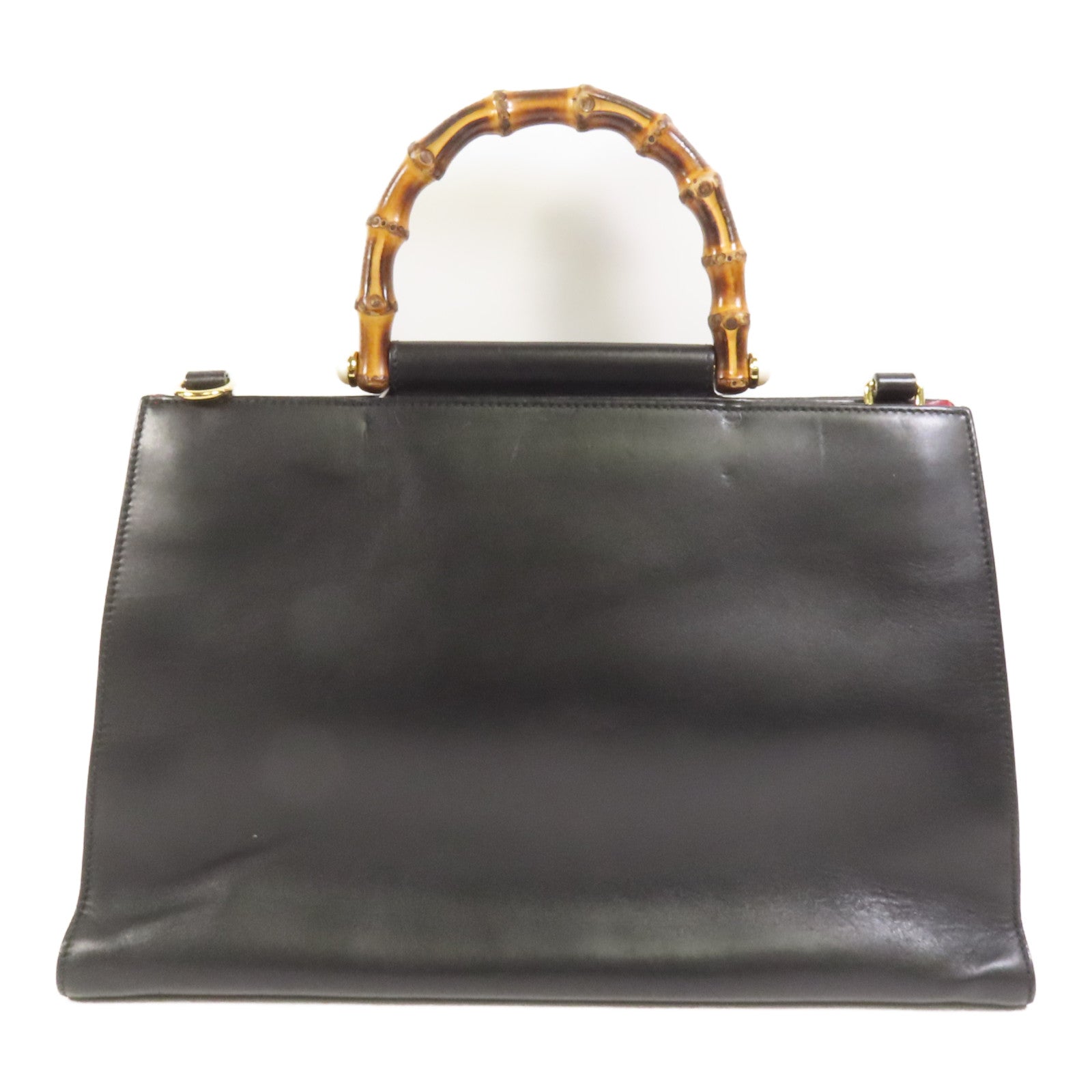 GUCCI 【激減優惠】牛皮皮革Bamboo Top Handle金扣手挽肩背兩用袋
