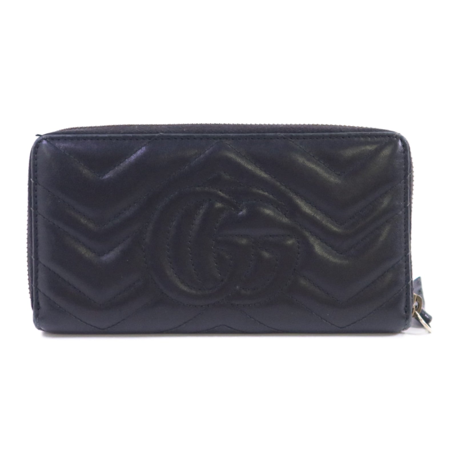 GUCCI 【激減優惠】牛皮皮革GG Marmont Long Wallet金扣拉鏈長錢包