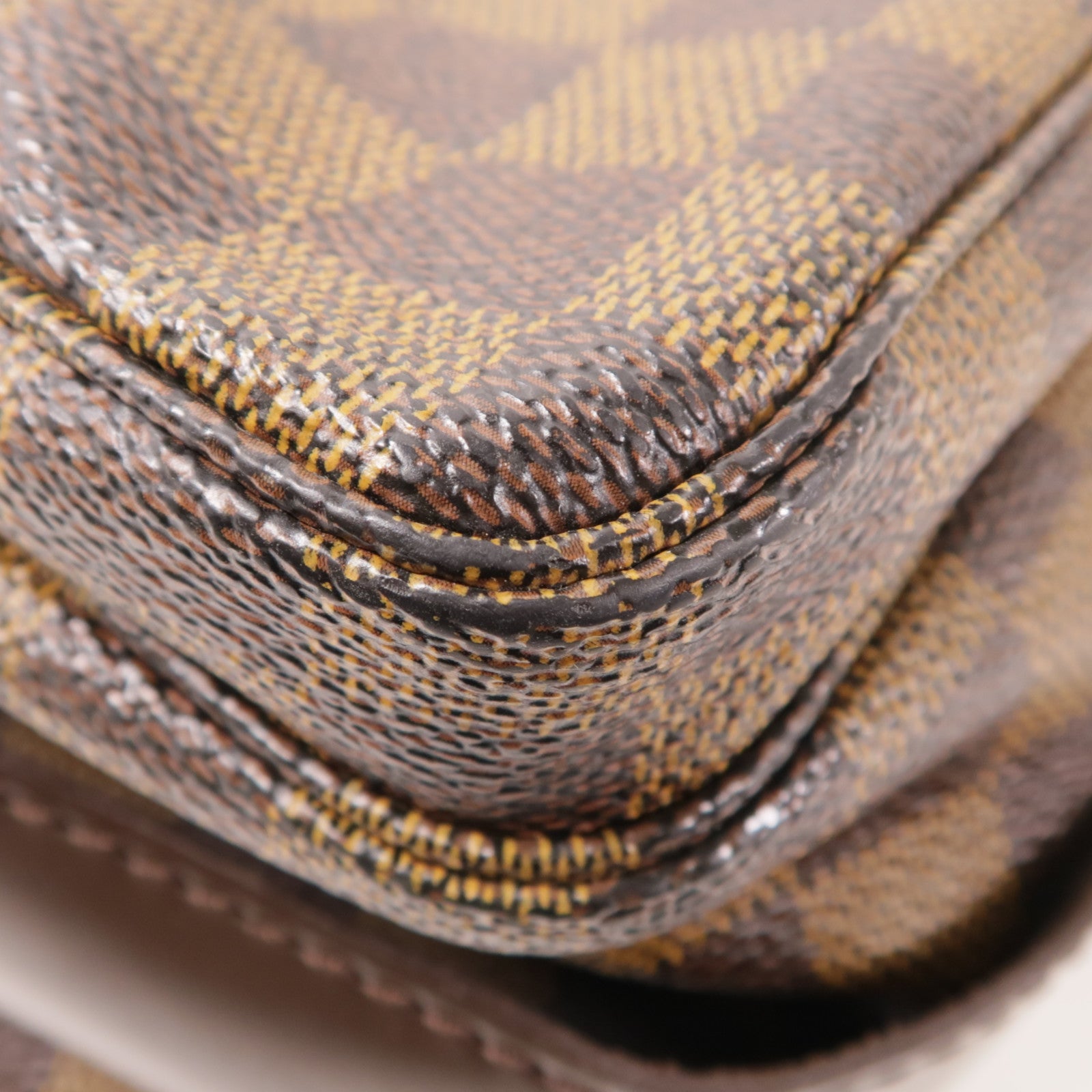 LOUIS VUITTON Damier Naviglio金扣肩背袋棕色