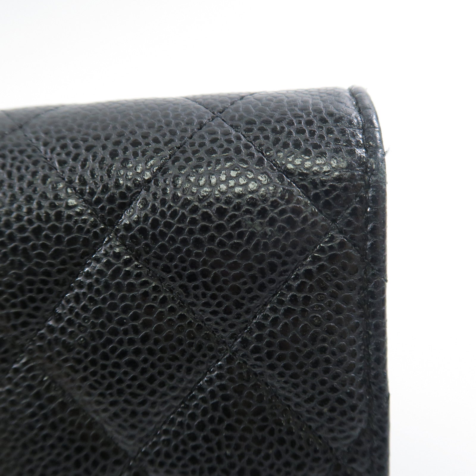 CHANEL 牛皮皮革Wallet金扣長錢包黑色