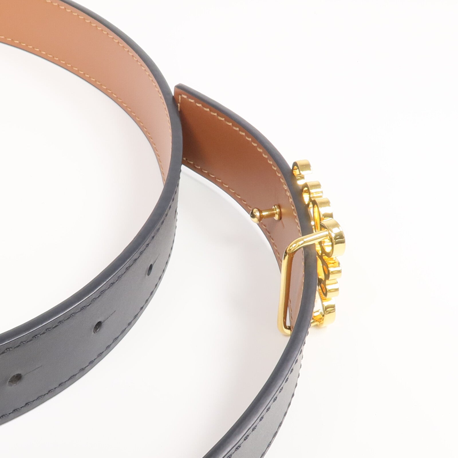 LOEWE 牛皮皮革Belt金扣皮帶