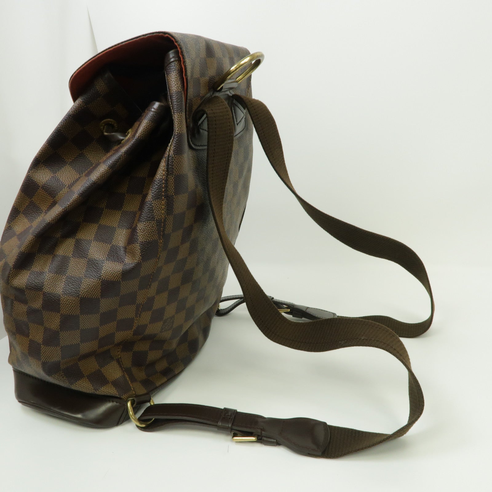 LOUIS VUITTON Damier Montsouris MM金扣背包啡色