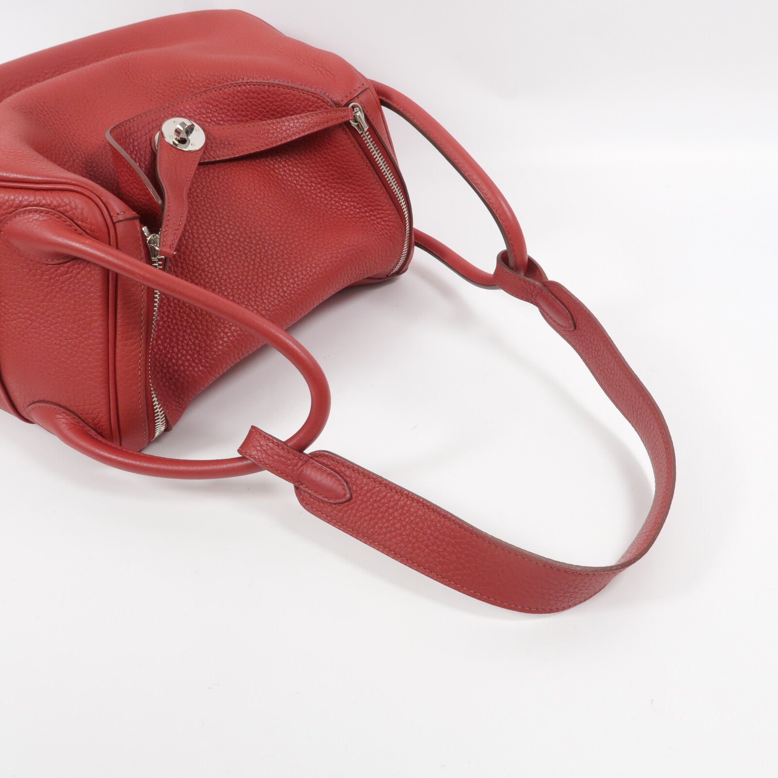 HERMES Togo皮革Lindy 30手挽肩背兩用袋Rouge Garance