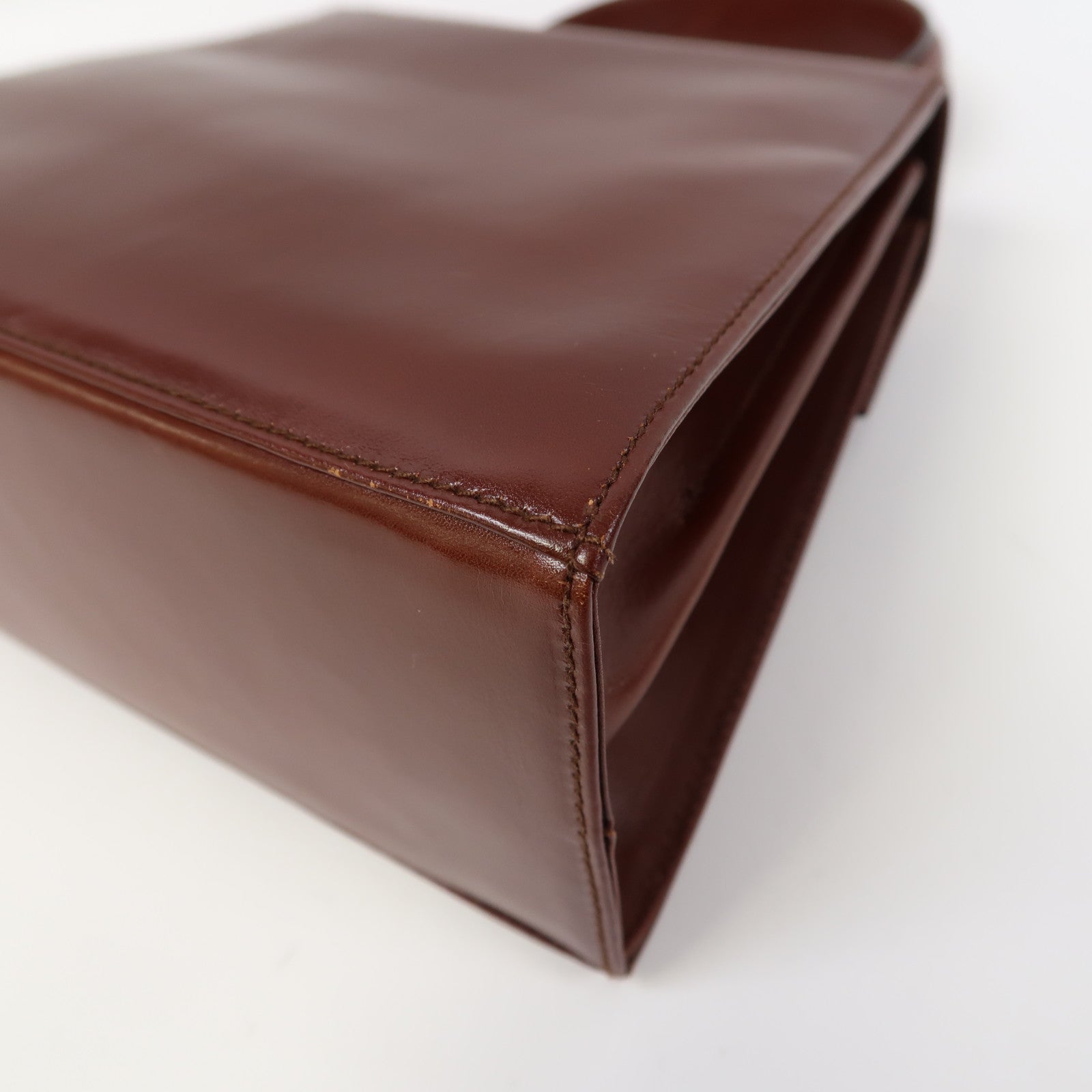 Salvatore Ferragamo 牛皮皮革Small Top Handle金扣手挽肩背兩用袋深啡色