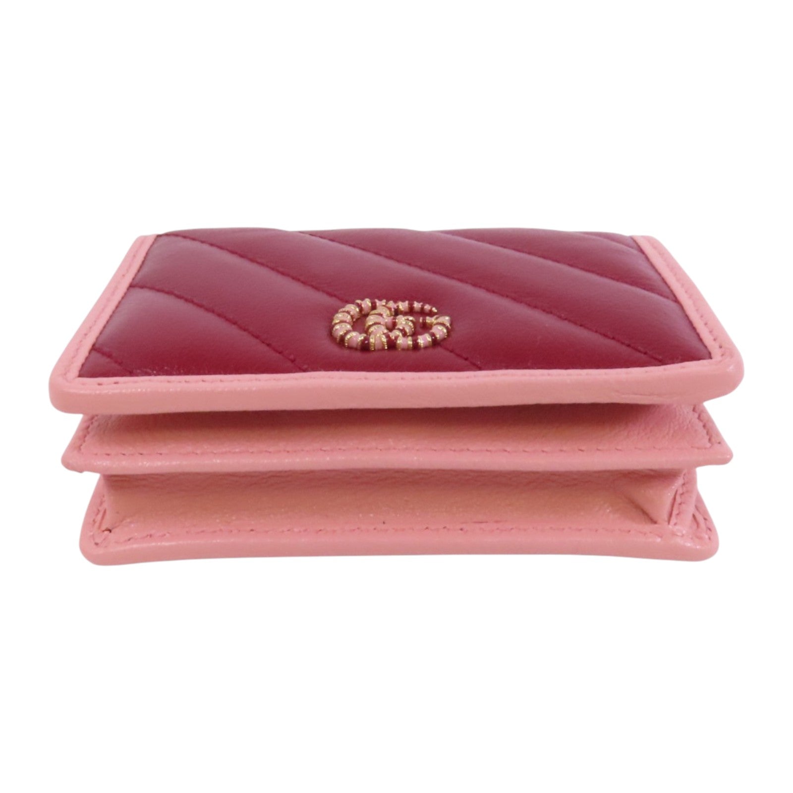 GUCCI 【激減優惠】牛皮皮革Fold Wallet金扣短錢包