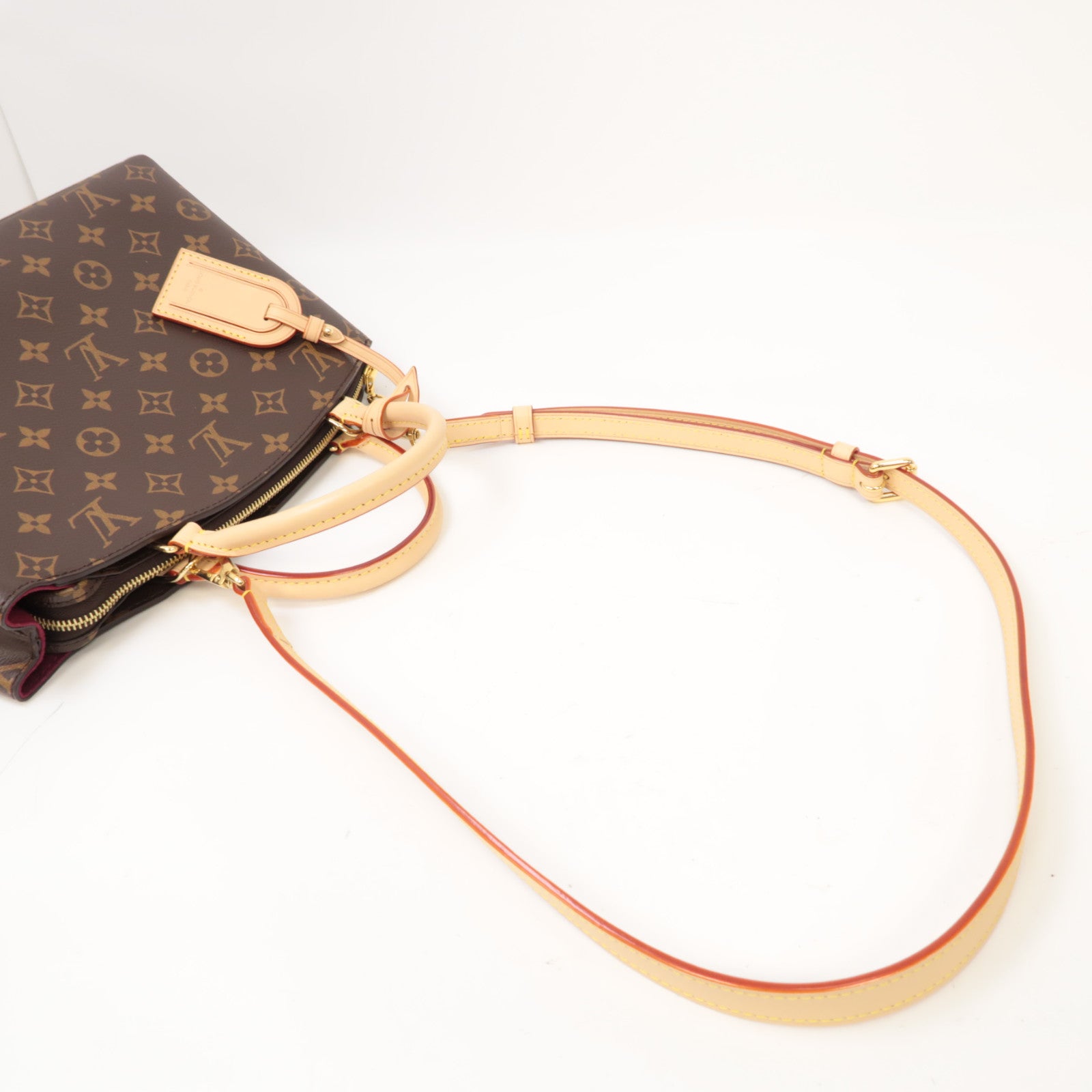 LOUIS VUITTON Monogram Petit Palais金扣手挽肩背兩用袋棕色