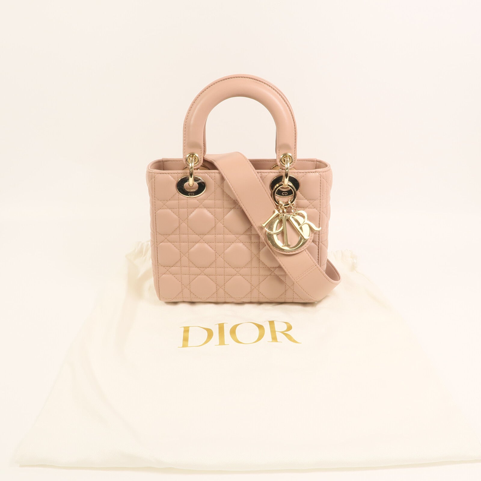 Dior 【激減優惠】羊皮皮革Lady Dior Small My ABCDior金扣手挽肩背兩用袋