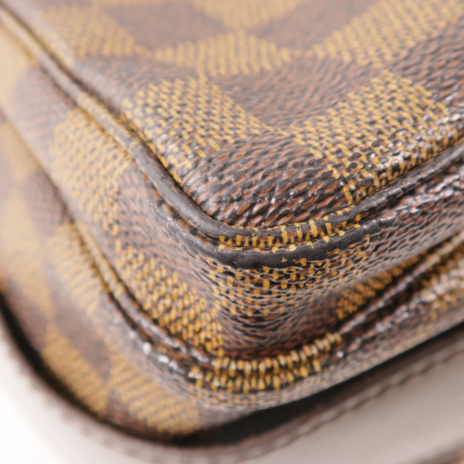 LOUIS VUITTON Damier Naviglio金扣肩背袋棕色