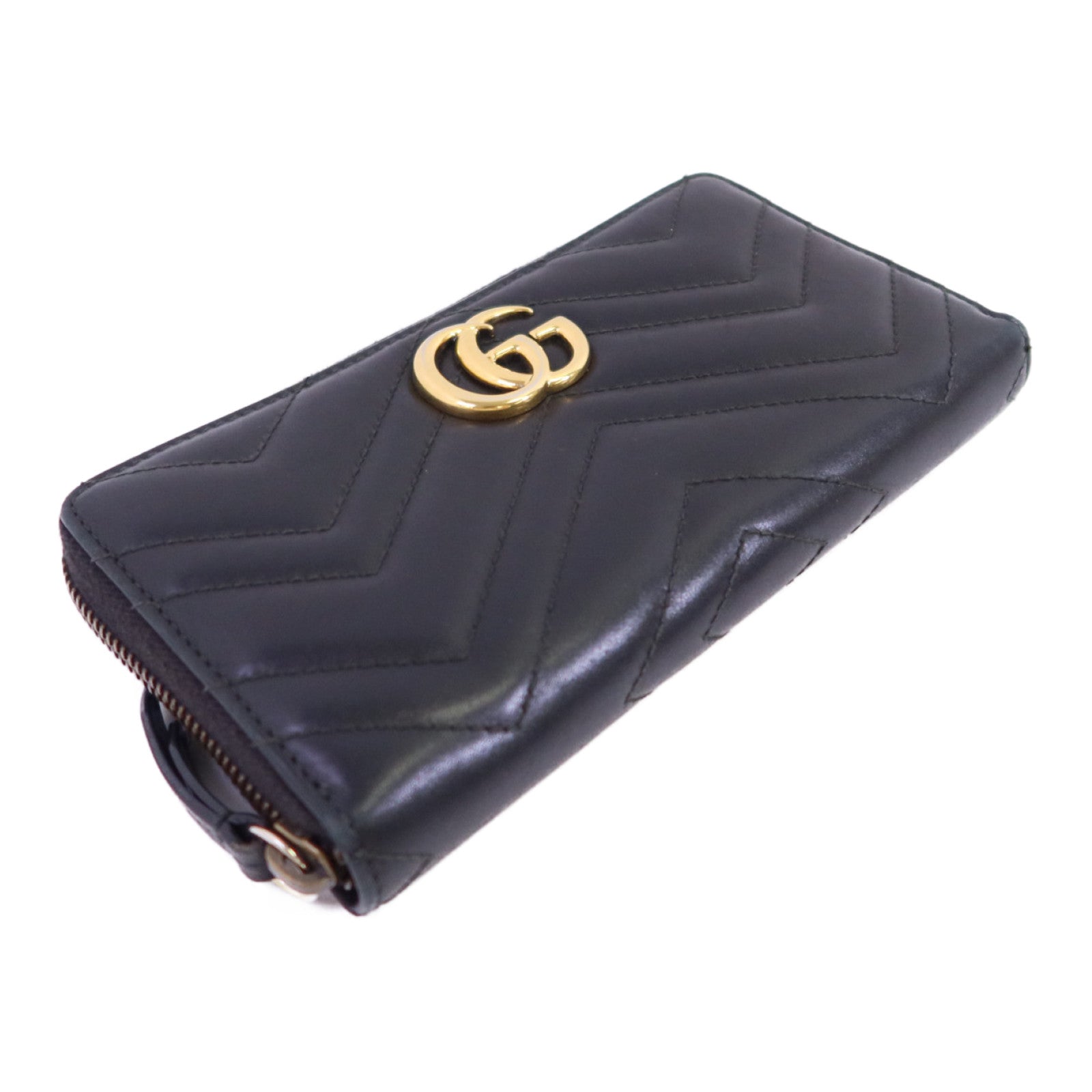 GUCCI 【激減優惠】牛皮皮革GG Marmont Long Wallet金扣拉鏈長錢包