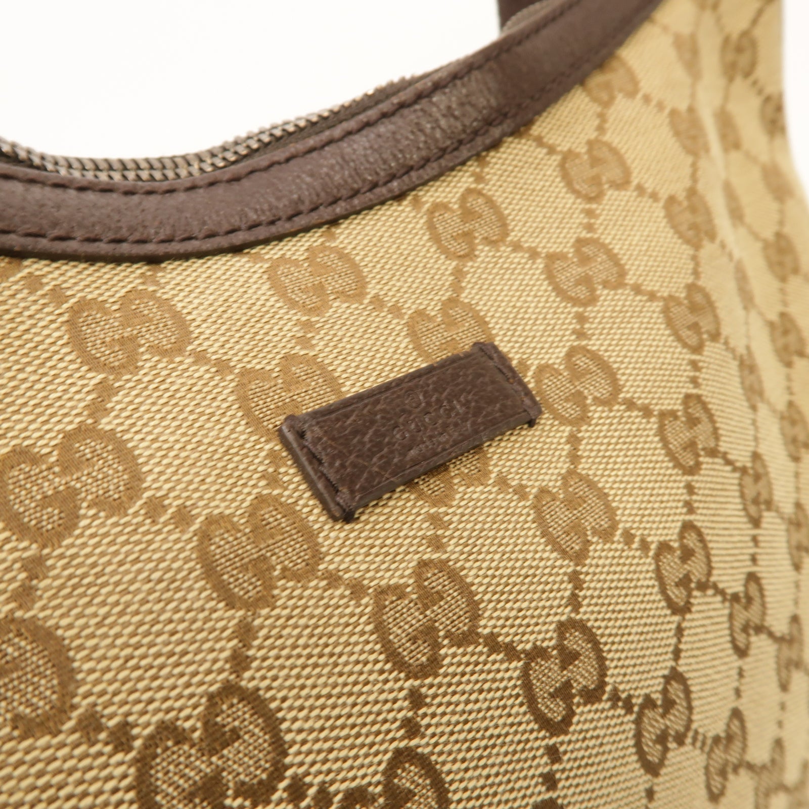 GUCCI 帆布Shoulder Bag銀扣肩背袋啡色