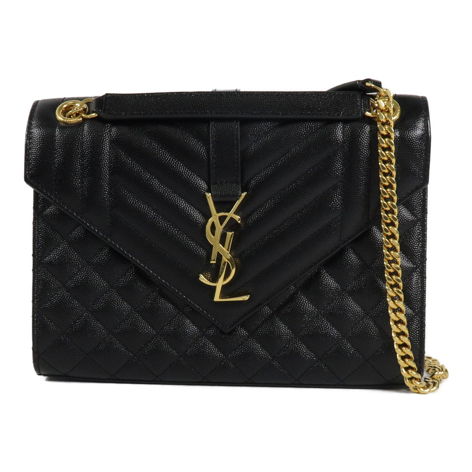 SAINT LAURENT 牛皮皮革Envelope Medium鏈帶肩背袋