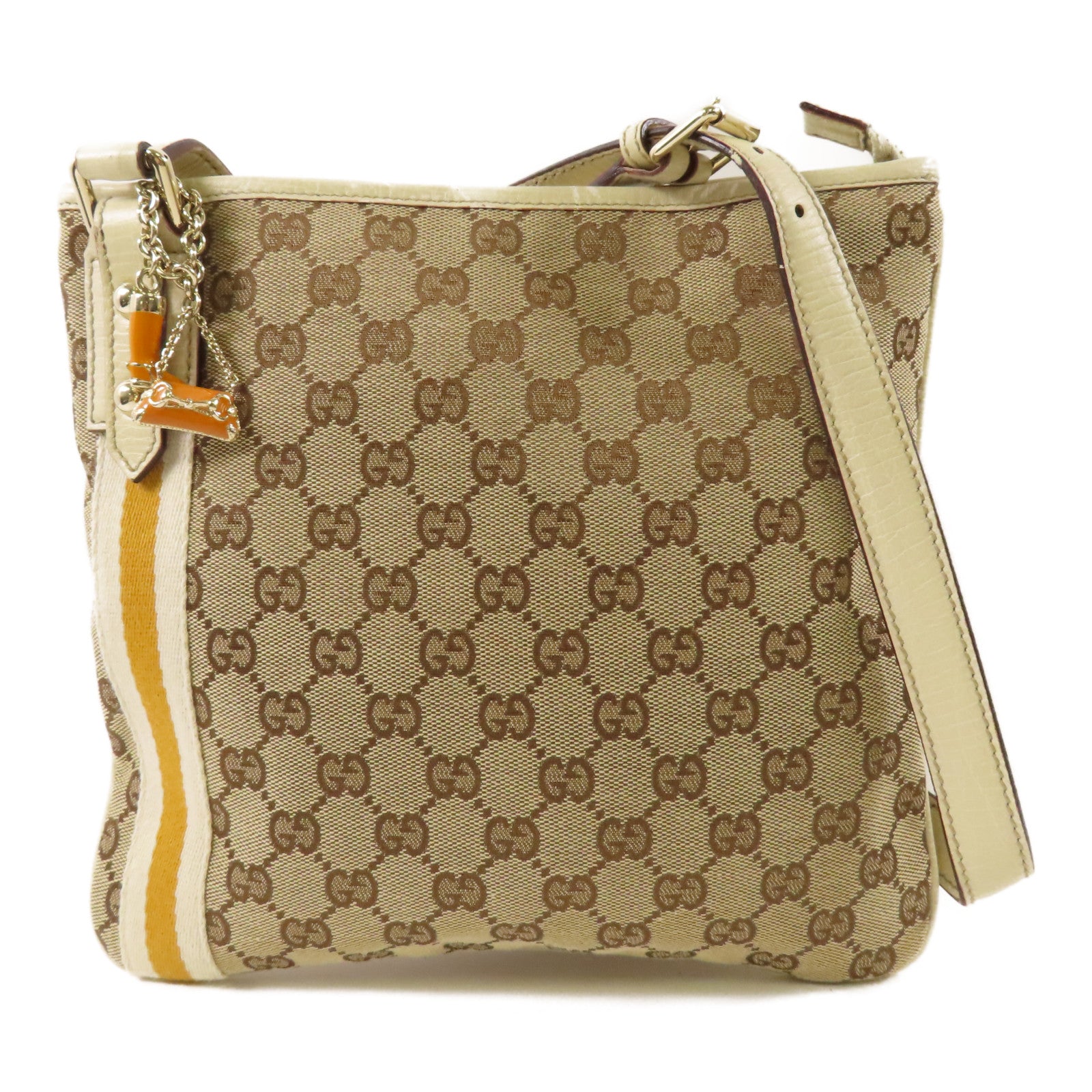 GUCCI 帆布Shouder Bag金扣肩背袋