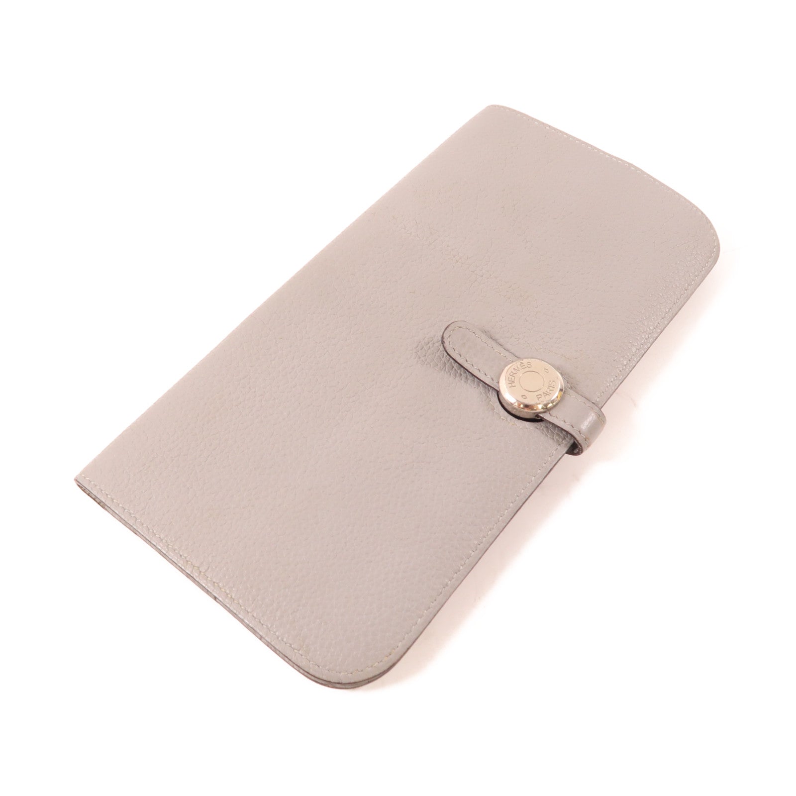 HERMES (PRICE DOWN) PHW Dogon MM Wallet Togo Leather Gray Grey