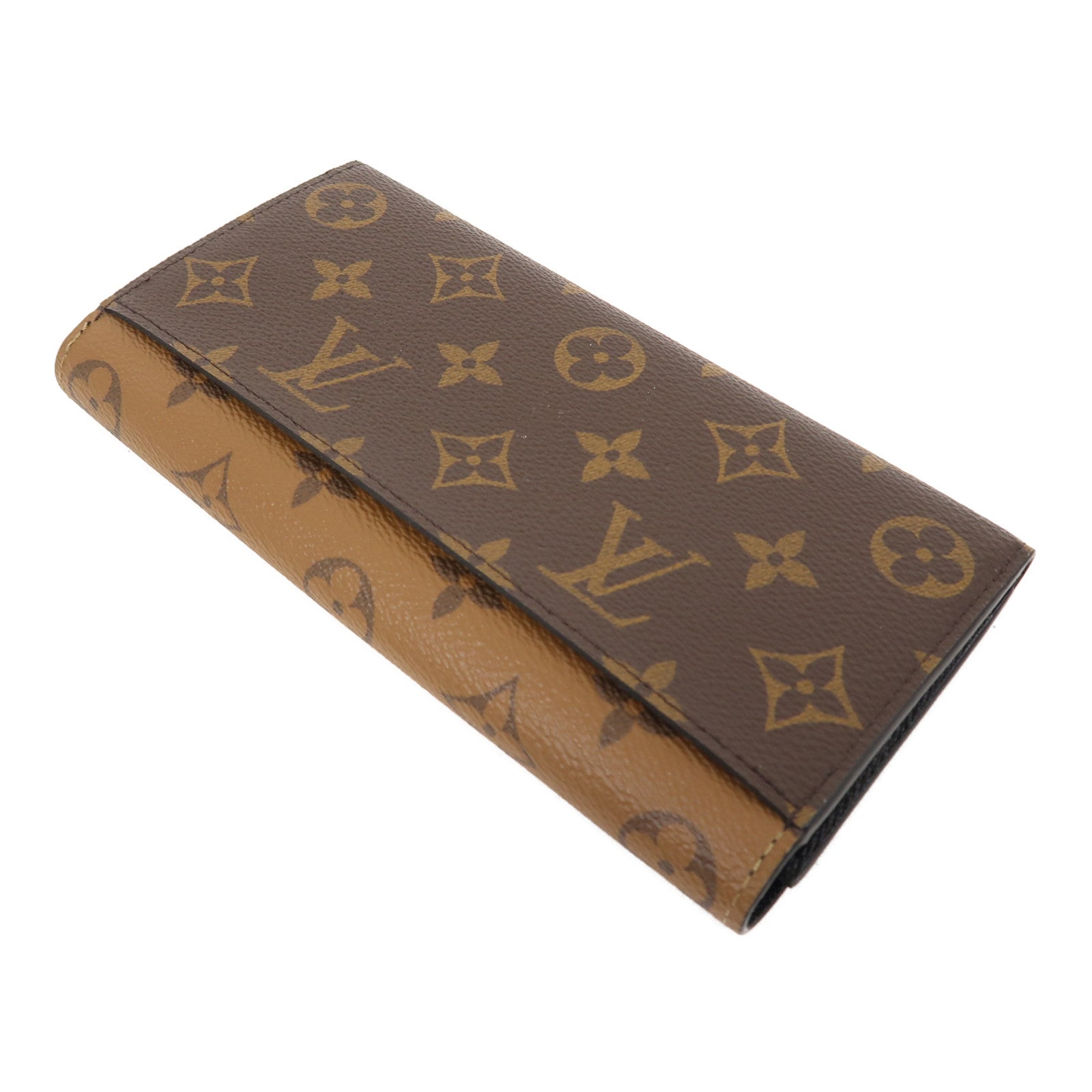 LOUIS VUITTON Monogram Emilie金扣長錢包啡色